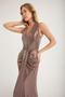 Glitter Deep V Neck Dress - 4
