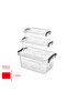 Mienca 3-Piece Lockable Pantry & Kitchen Storage Container Set (0.80 L - 1.70 L - 3 L) - 2