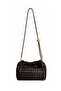 Botea Bitter Brown Knitted Patterned Premium Vegan Leather Shoulder Bag |   Adjustable Chain