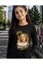 Manifest Printed Black Long Sleeve Body T-Shirt Sweatshirt (Slim Fit)