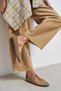Mabel Rome Beige Suede Leather T-Bar Buckle Detail Closed Toe Flat Sole Women's Ballerinas - 8