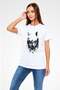 Asabi Wolf Printed Unisex White T-Shirt - 3
