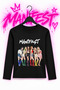 Manifest Printed Black Long Sleeve Body T-Shirt Sweatshirt (Slim Fit)