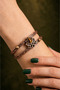 Tiger's Eye Stone Flower Motif Pure Copper Women's Bracelet Handmade Adjustable Clasp - 3