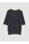 Özmarka New Season Gray Diamond Patterned Women's Knitwear Sweater - 7