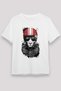 Biker Tiger Printed Unisex White T-Shirt