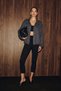 Junia women's plaid patterned zippered bomber anthracite jacket - 3