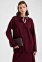 Scarf Detailed Skirted Knitwear Set Bordo 9471-Tk - 2
