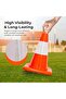 Flexible Traffic Safety Cones, Reflective PVC Cone with Weighted Square Base, High Visibility Red Street Cone, Heavy Duty Road Safety Cone with Black Weighted Base for Parking, Driveway - 4