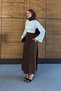 Women's Draped Tencel Fabric Long Skirt with Elastic Waist - 5