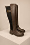 Women's Genuine Leather Riding Boots with Buckle Detail - 3