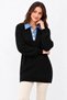 Women's Denim Collar Button Detailed Knitted Knitwear Tunic