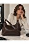 Brown Shk352 Faux Leather, Zippered, Adjustable Strap Women's Daily Hand, Arm and Shoulder Bag - 5