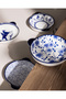 Reve bleu round plate set - 19 cm - blue/white - 4