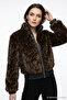 Women's Coat Leopard Patterned Plush Stand Collar Zippered Short Bomber Casual Winter Stylish Model Cc Otw 15373827 - 2