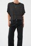 Crew Neck Striped Bat Sleeve Knitwear Blouse - 6