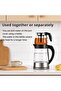 2-in-1 Electric Kettle & Teapot Set - 2000W Fast Boil Glass Kettle 2L + 1L Tea Pot with Stainless Steel Strainer, Auto Shut-Off & Keep-Warm Function - Perfect for Arabic Tea & Coffee - 5