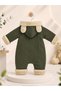 Baby Boy Welsoft Jumpsuit with Hood and Zipper, Plush Detailed Winter Baby Jumpsuit - 4