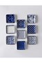 Reve bleu mais square plate set - 12 cm - blue/white - 7