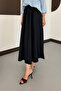 Women's Elastic Waist Pocketed Tencel Fabric Long Flared Skirt - 4
