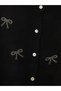 Vizyon New Season Navy Blue Crew Neck Embroidered Women's Knitwear Cardigan - 2