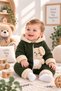Baby Boy Welsoft Jumpsuit with Hood and Zipper, Plush Detailed Winter Baby Jumpsuit - 2