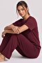 Women's 100% cotton short sleeve pajama set - burgundy - 4