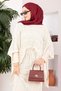 Openwork blouse skirt knitwear set ecru - 3