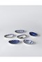 Reve bleu raye oval tobacco set - 15 cm - blue/white - 6