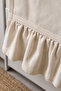 Ruffled Oven Cover – Cream Cotton Raw Fabric, Decorative Oven Cover with Pockets and Bow Tie Fastening - 4