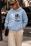 Unisex Butterfly Tobe Printed Oversize Hoodie Hooded Sweatshirt