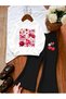 Girl's Floral Cherry Printed White Crew Neck Sweatshirt-Spanish Leggings Set - 2