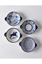 Reve bleu round plate set - 19 cm - blue/white - 7