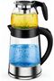 2-in-1 Electric Kettle & Teapot Set - 2000W Fast Boil Glass Kettle 2L + 1L Tea Pot with Stainless Steel Strainer, Auto Shut-Off & Keep-Warm Function - Perfect for Arabic Tea & Coffee