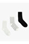 Patterned Cotton 3-Piece Sock Set - 2