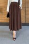 Women's High Waist Flowy Tencel Fabric Long Maxi Skirt - 2