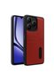 Realme Note 50 4g Case Sara Leather Case with Business Card Holder - Red
