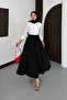 Women's Draped Modal Fabric Crinkled Long Skirt - 2