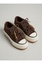 26K366-1 Genuine Leather Accessory-Detail Platform Sole Fleece Sneaker for Women - 5