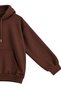 1047 women's hooded kangaroo pocket 3-thread cotton sweatshirt - brown - 3