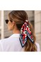 Women's Satin Scarf 60X60 cm |   Navy Blue Red Patterned Square Scarf, Neck Hair Bag Accessory – Coral