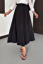 Women's Elastic Waist Crinkled Modal Fabric Long Crush Skirt - 4