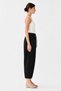 Elastic Waist, Lace-Up, Pocketed, Front Paneled, Barrel Fit Balloon Leg Trousers, Black - 2