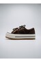 26K366-1 Genuine Leather Accessory-Detail Platform Sole Fleece Sneaker for Women - 3