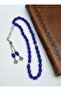 Blue glass rosary - blue - - 2