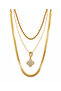 Gold 3-Piece Necklace Set – Layered Necklace Combination with Clover Figure, Twisted Chain, and Italian Chain