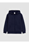 Two Mt Shop Quality Lcw Kids Navy Blue 3 Thread Plain Standard & Regular Boys' Zipper Sweatshirt