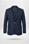 Ds Damat Slim Fit Navy Blue Dobby Fabric Jacket - 5
