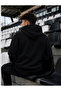 Unisex Black Hooded Sweatshirt Dontquıt - 2