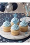 Blue-White Star Toothpick Cake Decoration Set Birthday Cake Decoration - Blue Star Cupcake Toothpick - Baby Boy Birthday Set - 8